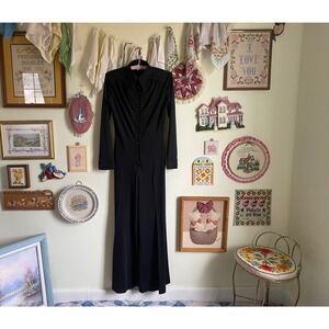 70's vintage Jody of California black ultra flare leg black jumpsuit